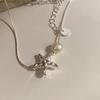 Colar de Estrelas do Mar de Metal Pérola Minimalista Estilo Legal Simples para Todos os Combos Elegante Moda Colar Corrente Clavícula Corrente