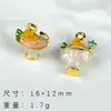 Colección de colgantes de aleación con diseño de fruta de dibujos animados pintados a mano, materiales DIY hechos a mano para pulseras, pendientes y accesorios