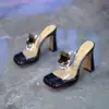 Tacones Transparentes Versátiles para Mujer Ropa de Exterior Chanclas de Correa Única Plataforma Impermeable de Verano Suela Gruesa Tacón Grueso Zapatillas de Temperamento Impresionante Estilo Nuevo