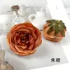 Cabeça de flor de rosa artificial pequena com centro aberto, grampo de cabelo de flor falsa Austin para DIY, acessório de guirlanda, adereço para fotografia de casa
