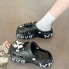 2024 Nuevo Perro Globo celebridad de internet zapatos con agujeros de tacón alto para mujer accesorios de moda de verano zapatos sin cordones de suela gruesa