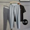 Pantalones para hombre estilo coreano modernos otoño e invierno nueva llegada pantalones recortados para hombre corte ajustado pantalones de maniquí pantalones casuales