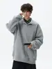 Sudadera estilo americano para hombre y mujer, color liso, manga larga, marca de moda CL top deportivo, cuello polo, ajuste unisex EAN, estilo casual universitario