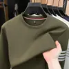 Sudadera de cuello redondo de alta gama para hombre, nuevo modelo de otoño 2026, adecuada para hombres de mediana edad, estilo business casual, suave y transpirable, sudadera básica para hombre