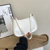 Bolsa da Moda Popular Cor Pura Couro Envernizado 2024 Nova Estilo Coreano Ombro Único Axila Bolsa de Mão Bolsa Feminina Bolsa Pequena Elegante