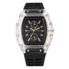 Reloj Nuevo Transparente en Forma de Barril Casual Nicho Transfronterizo Serie Richard Reloj de Cuarzo Reloj en Forma de Barril para Hombre