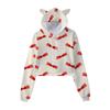 Otoño 2023 Nuevo Navidad Impresión Digital 3D Ombliguera Sudadera con Orejas de Gato Jersey con Capucha