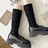 Meias de Lã para Panturrilha Outono e Inverno com Padrão de Diamante, Quentes e Emagrecedoras, Moda Retrô Versátil Estilo Ins Meias Longas Folgadas para Mulheres