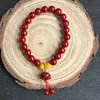 Pulsera Natural de Cinabrio para Mujer, Pulsera de Cuentas de Cinabrio Morado y Dorado, Mayoreo de Regalos para Mujer, Nueva Pulsera de Cuentas Estilo Chino