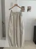 KEKEZOON Estilo coreano otoño nuevo cordón casual pantalones cargo cintura alta holgados pierna ancha rectos 8557