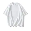Camiseta de manga corta de algodón puro de peso pesado estilo americano 210 g para hombre y mujer, color liso de verano, cuello redondo, moderna, corte holgado, camiseta básica