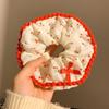 Dulce Liga para el Cabello Scrunchie para Mujeres, Satén de Alta Gama Estilo Coreano Versátil Cuerda para el Cabello, Suave Encaje Lunares Accesorio para el Cabello, Pañuelo Cuadrado para la Cabeza