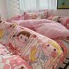 Ropa de cama y funda de edredón estilo retro Ins marrón floral para dormitorio Juego de cuatro piezas Cama de 1.8 Cama de estudiante Juego de tres piezas