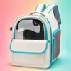 Mochila Transportadora de Animais de Estimação com Janela Transparente, Lado de Malha Respirável, Alças Ajustáveis para Cães Pequenos e Gatos