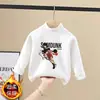 Camisa Base Térmica de Fleece Escovado para Meninos Infantil Gola Semialta Outono Inverno 2026 Nova Manga Longa Casual Versátil
