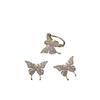 Aretes de Mariposa Diamante Flash Aretes para Mujer Sin Agujero Nivel Alto Corea del Sur Lujo Ligero Elegante Nicho Clip para Hueso de la Oreja Joyería Yiwu