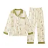 Pijamas de Venta Caliente para Mujer 2026 Nuevo Otoño Primavera Algodón Puro Casual Manga Larga Talla Grande Estampado Ropa de Casa Se Puede Usar al Aire Libre