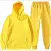 Conjunto de Moda de Color Sólido para Hombre Estilo Primavera y Otoño con Sudadera con Capucha Conjunto con Forro de Terciopelo Informal Deportivo de Moda Conjunto de Dos Piezas