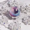 Alta Retenção de Cor Zircônia Incrustada Recortada Suporte de Flor Grande Tampa de Flor Espaçador Furo Reto DIY Acessórios para Joias com Contas de Cristal Atacado