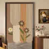 Nueva Cortina de Puerta de Lino Estilo Chino, Instalación sin Taladro, para Dormitorio, Sala de Estar, Baño y Cocina, Cortina de Puerta Bloqueadora de Luz