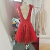 Vestido de Noivado Novo Estilo Verão 2026 para Noivas Baixinhas, Adequado para Uso Diário, Vestido Formal Vermelho para Mulheres
