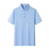 Camisa polo de manga corta 52% algodón para hombre y mujer, camiseta de verano para hombre de negocios formal color liso para mediana edad y jóvenes de media manga con cuello camisero