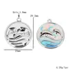 Pingente Estilo Pintura a Óleo Jardim de Monet em Aço Inoxidável Pingente com Padrão Estilo Oceano Pingente de Colar Colorido com Gotejamento de Óleo DIY