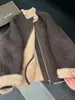 Estilo Coreano Cuello Alto Cuero y Lana Integrados Cordero Cordero Chaqueta Corta Mujer 2026 Otoño Nuevo Estilo Chaqueta Exquisita de Moda