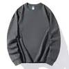 Primavera y Otoño Nuevo Cuello Color Sólido Manga Larga Múltiples Opciones de Color Moda Casual Sentido del Diseño Cuello Redondo Estilo Holgado para Hombre