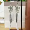 Brincos de Pena Boêmios Europeus e Americanos, Brincos de Franja Estilo Étnico Exagerado Retrô para Feriados, Acessórios de Viagem de Yunnan para Mulheres