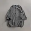 Camisa de Manga Corta para Hombre, Camisa Trendy de Media Manga Estilo Coreano, Camisa Fresca y Holgada con un Toque Estilo Hong Kong y Estilo Japonés, Manga Tres Cuartos