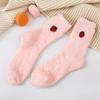 Meias de Lã Coral Novas para Outono e Inverno Meias Japonesas de Frutas Espessas Quentes para Mulheres para Chão e Dormir Zhuji