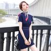 Vestido profesional adelgazante de cintura ol moda ejecutiva temperamento diosa fan joyería tienda salón de belleza ropa de trabajo femenina verano