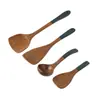 Asa de Frango Madeira Cabo Criativo Madeira Laqueada Colher Cabo de Pá de Madeira Doméstico Cozinha Utensílios de Cozinha Pá de Fritar de Madeira Frigideira Antiaderente