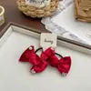 Presilha de Cabelo Laço Vermelho Veludo Coelho Acessórios de Cabelo para Meninas Geométrico de Alta Qualidade Presilha BB Grampo de Cabelo Acessórios para Cabeça