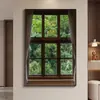 Pintura Decorativa Moderna Minimalista de Janela Falsa com Vista para o Mar para Sala de Estar, Parede de Fundo de Sofá, Pintura Suspensa para Extensão de Espaço