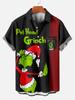 Camisa de manga corta con estampado digital de Papá Noel transfronteriza, talla grande para hombre, camisa de verano, Navidad 4