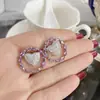 Versa Design Exclusivo Versailles Coração Diamante de Alto Carbono Brilhante Zircônio Roxo Brincos Femininos Fofos Acessórios de Orelha Doce