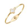 Pulsera de acero de titanio oro rosa trébol estilo coreano pulsera de moda popular pulsera para mujer con incrustaciones de diamantes nueva pulsera de acero inoxidable personalizada