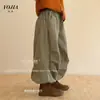 Pantalones Cargo para Niñas YOJIA Primavera y Otoño 2026 Nueva Moda Sueltos Casuales para Niños Mayores Pantalones de Otoño para Niños