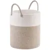 Cesta de Almacenamiento Plegable para el Hogar Tejida con Cuerda de Algodón con Asas Cesto para la Ropa Sucia Cesta para Guardar Artículos Varios Cesta para la Colada Cesto para Ropa Sucia Venta al por Mayor