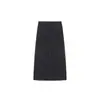 Falda de lunares negros para mujer, nuevo estilo de otoño, talla grande, adecuada para figuras tipo pera, de cintura alta, adelgazante, con abertura, falda de línea A