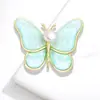 Versão Coreana Broche Borboleta de Concha de Pérola DIY Luxuoso Natural Requintado Alfinete Moda Elegante Broche de Seda para Mulheres