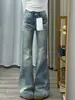 Jeans únicos de microcampana con pliegues para mujeres petite, de tiro bajo, que estilizan la figura, adelgazantes, versátiles pantalones bootcut de pierna recta