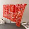Pañuelo Cuadrado de Imitación Seda Estampado Estilo Élite Chal Versátil Pañuelo de Cuello de Gama Alta Pañuelo para la Cabeza Pañuelo de Seda Bufanda para Mujer