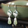 Yuexin s925 Sterling Silver Xiangyun Padrão Gancho de Orelha Moda Feminina Banhado A Ouro Orquídea Hetian Jade Brincos Turquesa