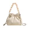 Novo saco de nuvem estilo chinês feminino 2024 novo frisado portátil balde saco plissado cordão ombro crossbody bag