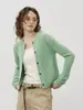 Cárdigan de mezcla de lana hipoalergénico, estilo casual, abrigo de otoño 2026, suéter de punto de cuello redondo para mujer