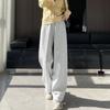Pantalones de pierna recta con caída de alta gama, para principios de otoño, de cintura alta, corte ajustado, casuales, deportivos para mujer, corte holgado con forro polar A2781