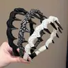Diadema dentada para mujer, diadema de corona alta, no presiona las raíces del cabello, añade volumen, hace que la cara parezca más pequeña, pinza para el pelo antideslizante, salvación para cabezas planas